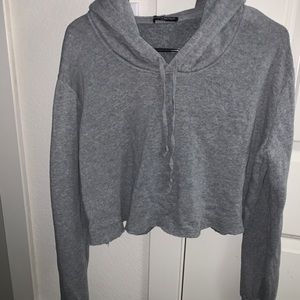 grey brandy melville crop hoodie